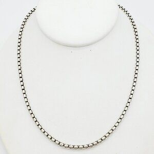 Premier Designs Box Chain Collar Necklace Silver Plated 16" Everyday Wear